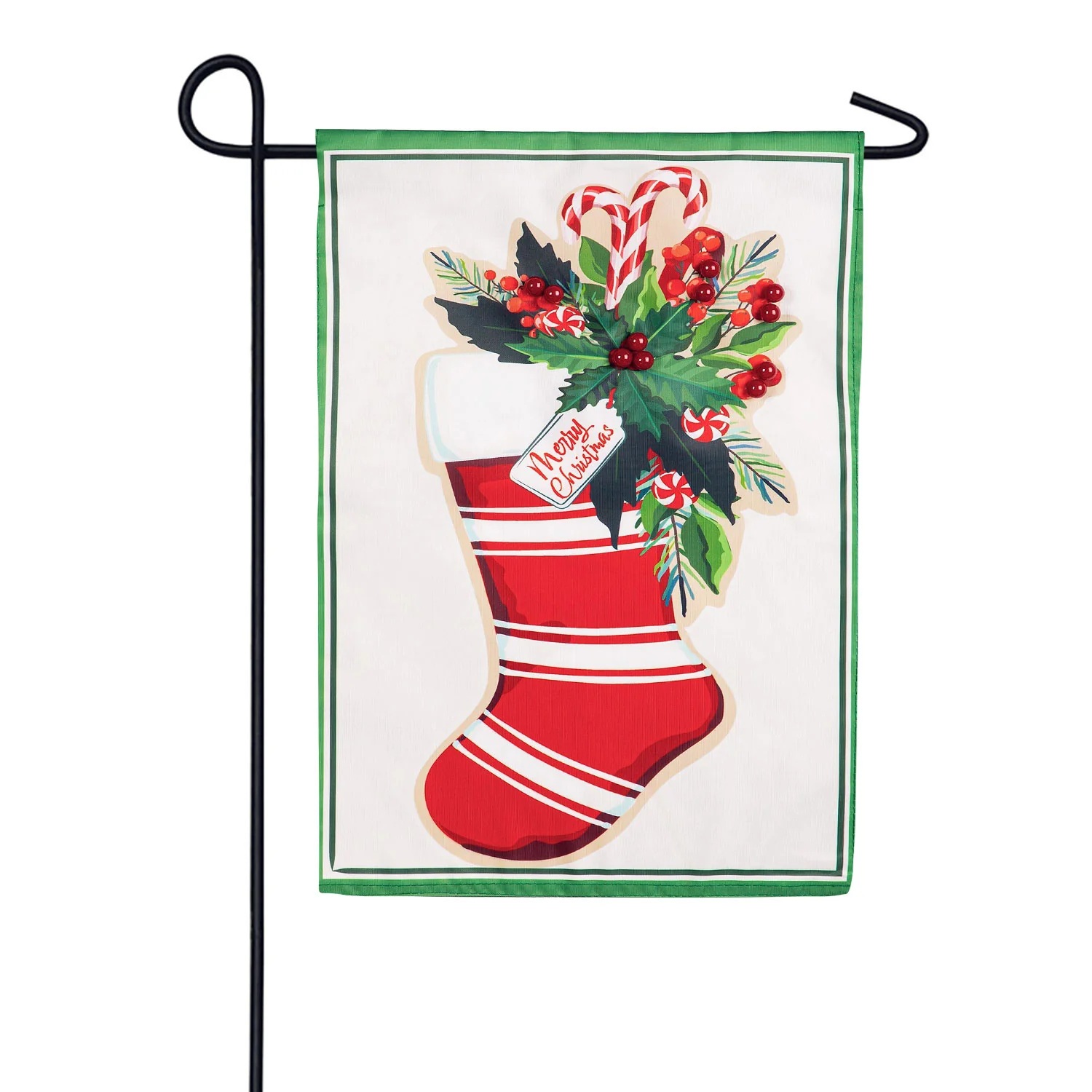 Merry Christmas Stocking Garden Flag