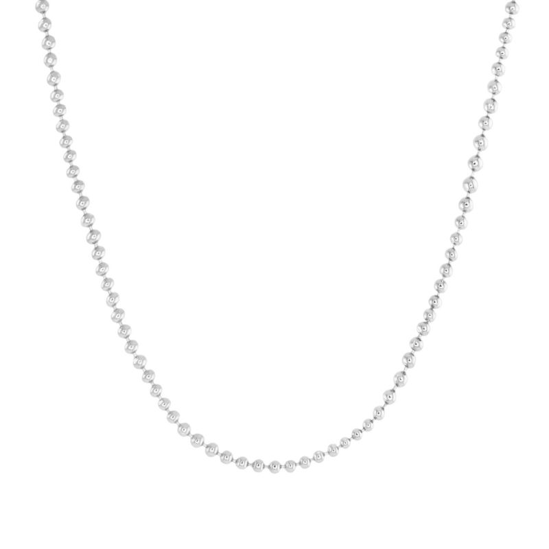 Beaded Chain Necklace Silver
