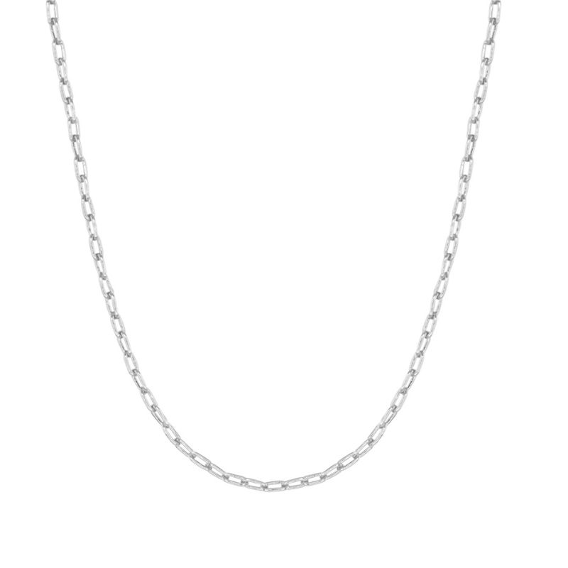 Paperclip Chain Necklace Silver