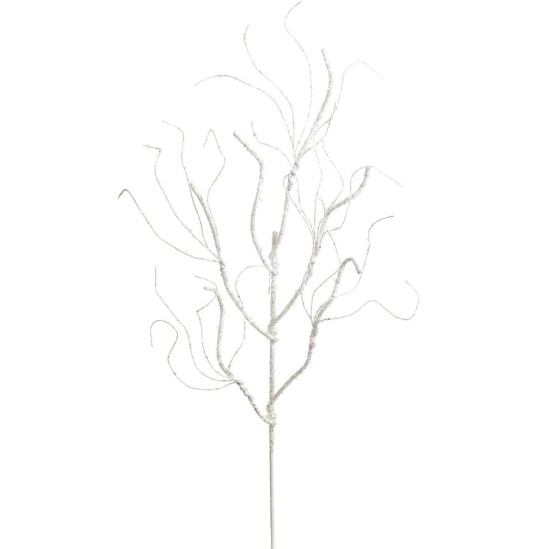 30" Glittered White Branch