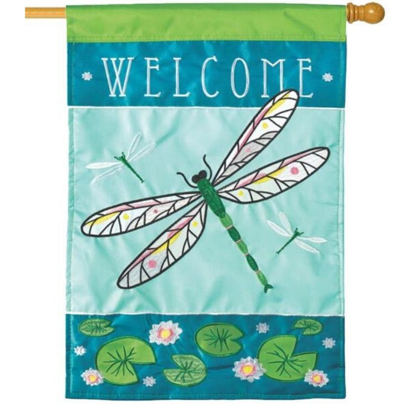 Dragonfly Welcome House Flag